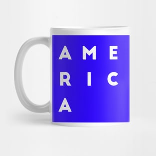 United States of America | American square letters | Blue Mug